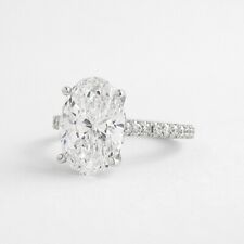 IGI GIA Certified Diamond Wedding Ring Lab Grown 1.48 Ct Oval Cut 14K White Gold