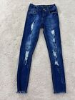 Blue Republic Womans Jeans 0 Distressed Skinny Denim Blue Stretch