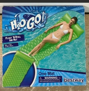H20 Go! Float'n Roll Air Mat Green 86"X33" New - Picture 1 of 2