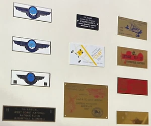 11 vintage Airplane metal plaques / plates & pin of West Coast Fly-Ins 1969-1996 - Picture 1 of 2