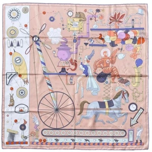 Hermes Carre90Scarf Tea For TwoTea Two Rose Poodle - Picture 1 of 9