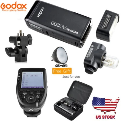 US Godox 2.4G TTL HSS AD200 200w Li-ion Battery Flash + XPro-N Trigger For Nikon - Image 1 of 4