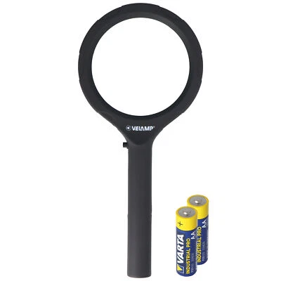 VELAMP Lupe mit LED-Beleuchtung und 3fach Vergrößerung mit 12 LEDs, IN287, ideal geeign