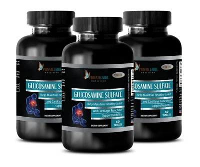 Cloruro de potasio - SULFATO DE GLUCOSAMINA 882mg - Alivio del dolor Salud ósea -3 Bot Foto 1 de 4