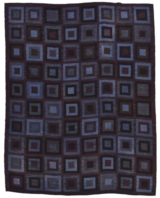 Geometric Flat-Weave Rug 10’8” x 13’5” Purple Wool Contemporary Handwoven Carpet - Image 1 of 4