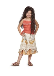 DISNEY GIRLS 7-8  MOANA COSTUME POLYNESIAN PRINCESS  NEW - Picture 1 of 4