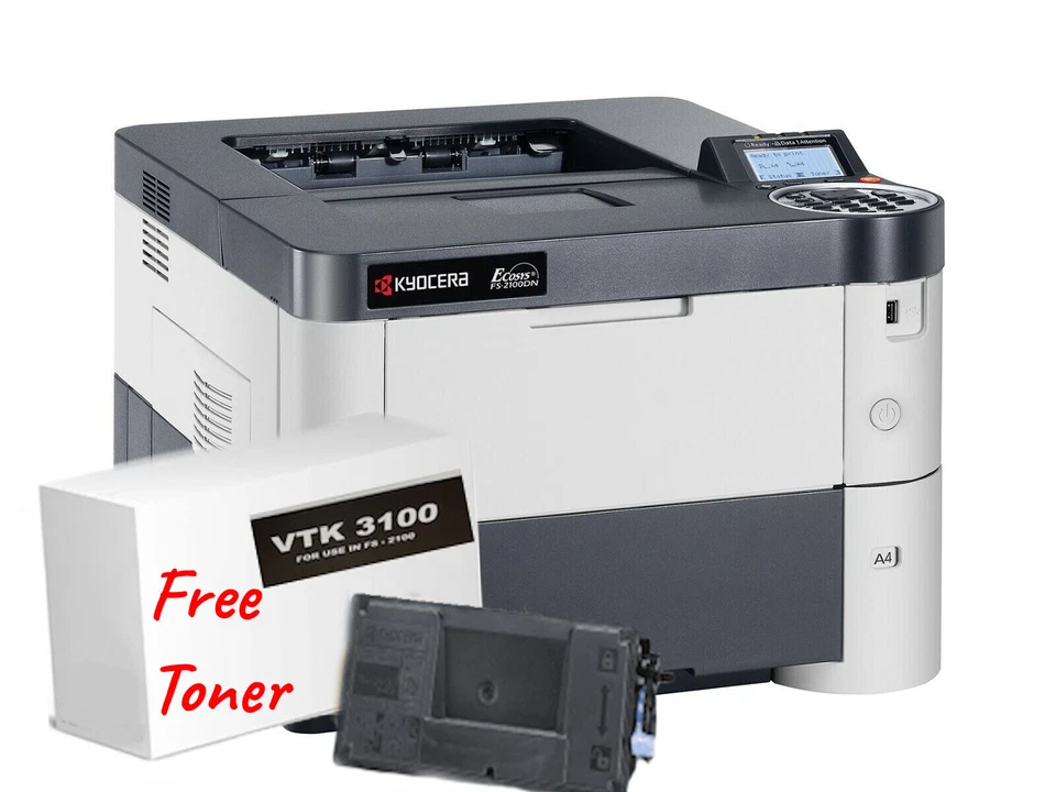 Kyocera FS-2100DN Laser Printer with Toner Cartridge Bundle - Image 1 of 1