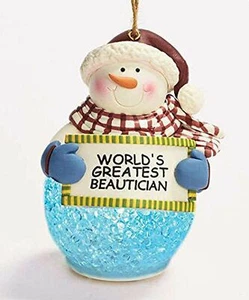 Adorno muñeco de nieve iluminado por LED esteticista - Imagen 1 de 1