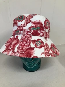 Burberry Floral Print Bucket Hat Pink White Fishing Sun Hat Size M - Picture 1 of 5