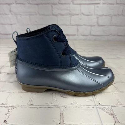 Nuevas botas de goma Sperry Saltwater Duck 2 ojos azul marino talla para mujer 7,5 Foto 1 de 4