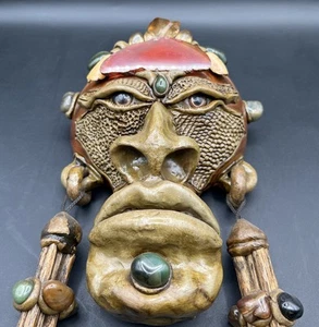 Brazilian Gemstone Porongo Gourd Mask Handcrafted Gems & Healing Stones - Picture 1 of 7