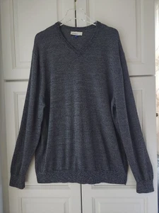 Artefact 100% Merino Wool Sweater Mens XXL Charcoal Gray Black Heather V Neck - Picture 1 of 9