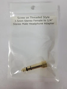 3.5mm Stereo Femaleto 1/4" Stereo male Audio Headphone Adapter ** Threaded *NEW* - Picture 1 of 2