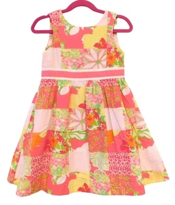 Lilly Pulitzer Girls Size 4 Floral Patchwork Sundress Sleeveless Dress Lined - Picture 1 of 5
