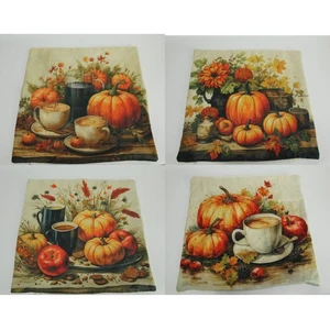 4 x Urlaub Kürbis Kissenbezüge Herbst Kürbis Herbst Farben Paket Artikel - Bild 1 von 9