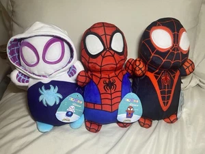 Squishmallow Hug Mees Spidey, Ghost Spider, Miles Morales Plushies NEW - Picture 1 of 7