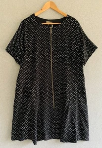 TOKITO Curve Women’s Navy Polka Dot Dress Zip Front Size 20 RRP $109 NEW BNWT - Picture 1 of 6