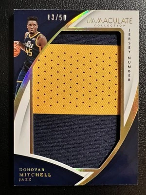 2017-18 Panini Immaculate Donovan Mitchell Rookie Jumbo Patches RC #/50 Patch - Image 1 of 2