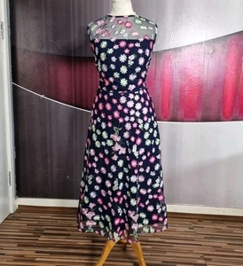 GORGEOUS HOBBS EMBROIDERED FLORAL EVENING DRESS SIZE 16 - Picture 1 of 12
