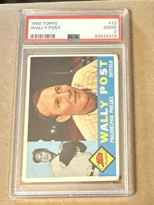 1960 TOPPS #13 WALLY POST PSA 2 Good - Image 1 of 2