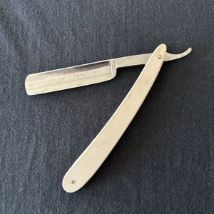Antique German Straight Razor with Camel Bone Scales - Picture 1 of 14
