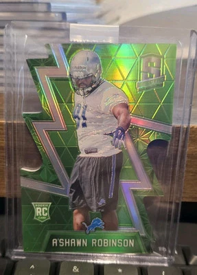 2016 PANINI SPECTRA NEON GREEN DIE CUT #135 A'shawn Robinson 10/15 Lions - Image 1 of 4