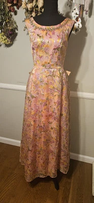 Vintage 1960s Pink Ball Gown With Embellishments As Is  - Image 1 of 4