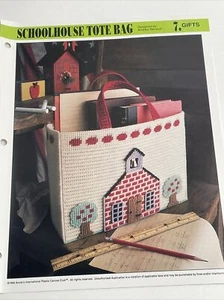 Annie's Attic Schoolhouse Tote Bag Plastic Canvas Pattern - Picture 1 of 3