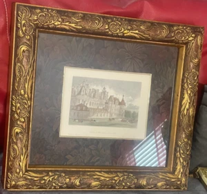 Verzierter Rahmen Chateau Chambord Radierung Frankreich - Bild 1 von 5