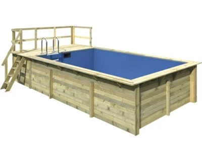 Aufstellpool Holzpool-Set Karibu Grösse 3 rechteckig 672x353x124 cm inkl. Bodens - Bild 1 von 4