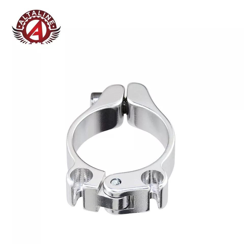 ALLOY CLAMP-ON DOUBLE CABLE HOUSING STOP (DIFFERENT SIZES) SILVER OR BLACK. - Image 1 of 1