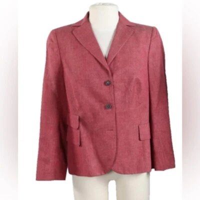 Akris 12 Tailored Blazer Washed Red Notched Lapels Pointed Collar - Image 1 of 2