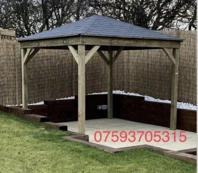 Wooden Gazebo Hot tub Shelter pergola Shingled roof  price includes Installation - Image 1 of 4