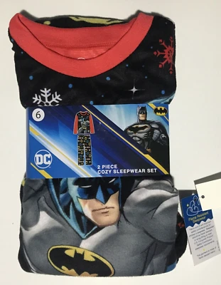 DC Comics Batman 2 изделия уютный флис Sleepwear комплект мальчика размер 6 новый $28 - Изображение 1 из 2