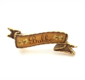 Maximal Art Pin Mother's Day Bubbe Gold Banner Brooch John Wind Jewelry New - Picture 1 of 1