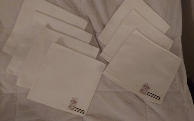 "7 servilletas de tela cuadradas de 17"" color crema con hoja decorativa NUEVAS CON ETIQUETAS" Foto 1 de 4