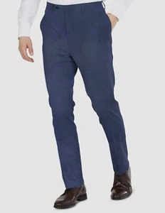 $135 DKNY Mens Blue Modern-Fit Stretch Suit Trousers Dress Pants Size 34W X 32L - Picture 1 of 2