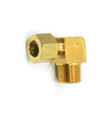 1/2" Tube OD Compression x 1/2" Male Npt Elbow Fitting Adapter Gas Water HVAC - Image 1 of 4
