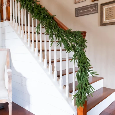 Guirnalda de pino Norfolk Real Touch 72", guirnalda de Navidad de 6 pies para manto, ceda sintético Foto 1 de 4