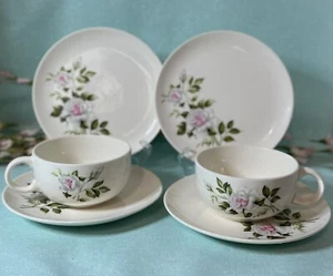 VTG Crooksville Dinner Rose 1950’s Set includes 2 Cups, Saucers & Dessert Plates - Picture 1 of 10