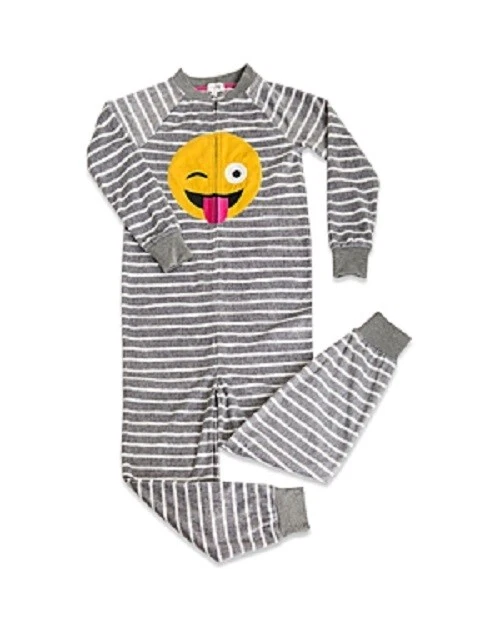 Pijama emoji a rayas para niñas Pj Salvage - talla 4 para niños pequeños Foto 1 de 1