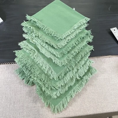 "Juego de 8 servilletas verdes divertidas flecos informales cuadradas 15"" primavera Pascua St Patty" Foto 1 de 4