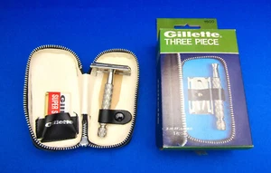 GILLETTE VTG TECH Nickel Plated Razor JPN MARKET P4 1970 Made In U.K. UNUSED - Picture 1 of 12