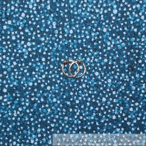 BonEful FABRIC FQ Cotton Quilt Aqua Blue Denim Tone USA White Polka Dot Blender - Picture 1 of 12