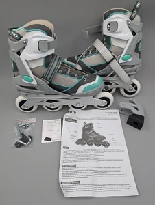 Roller Derby Aerio Q-60 Women's Inline Skates - Mint/White/Grey - Size 9 - Picture 1 of 13