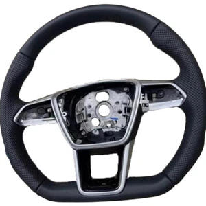 For 2019-24 Audi RS6 RS7 A6 A7 S6 S7 S8 Full Leather Steering Wheel Replace - Picture 1 of 6