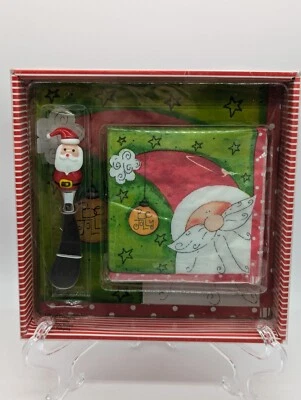 Santa Claus Be Jolly Dip Spreader Cutting Board & Napkins Christmas Gift Set New - Image 1 of 4