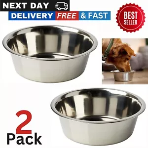 More details for dog bowl of stainless steel 11.0 cm 0.20 l cat puppy pet food water feeding x 2
