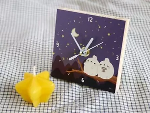 Molang Wooden Table Desk Clock Home Decor interior Cute Kawaii Gift - Moonlight - Picture 1 of 9