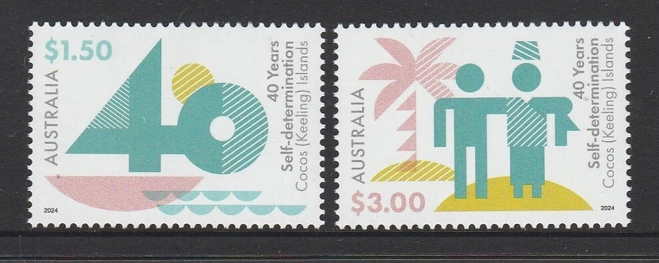COCOS Islands 2024 40 Aniversario de AUTODETERMINACIÓN Diseño Set de 2 MNH Foto 1 de 1